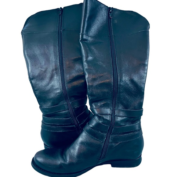 BLAKELY Brazilian Black Leather Boots Women’s Size 7M - Picture 2 of 7